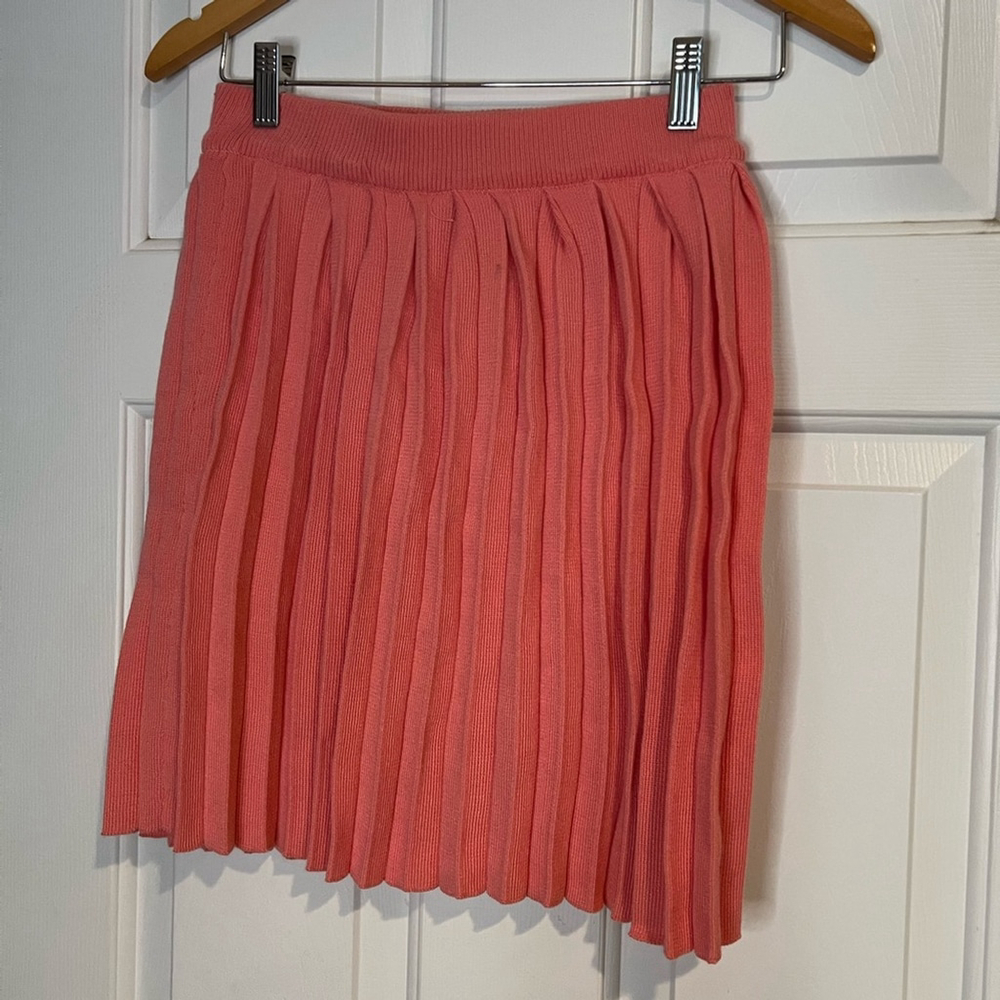 Pleated Coral Skirt Cottagecore Soft Girl